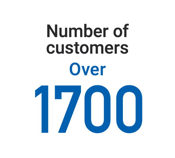 Number of customers: Over 1700